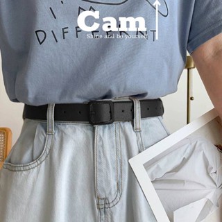  Thắt Lưng Nam Nữ Unisex Dây Nịt Mặt Vuông Bản To 3cm Cá Tính Full Đen Học Sinh - Thắt Lưng Tre - camcamvintage 