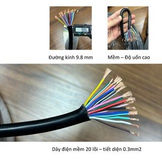 Dây cáp điện nhiều lõi 2-20 lõi 20.3 40.3 80.3 120.5 100.5