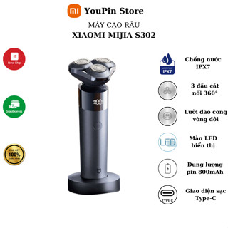 Máy cạo râu Xiaomi Mijia S302 3 đầu màn hình LED chống nước IPX7 - Bảo hành 3 tháng - Shop Mi YouPin Store