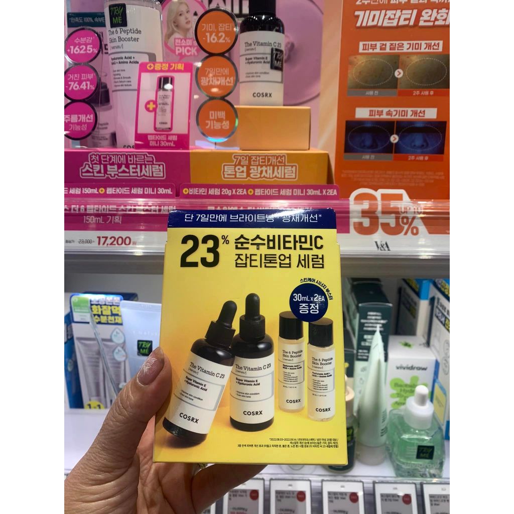 Tinh chất  Cosrx The Hyaluronic Acid 3/ The Vitamin C 23/ The Niacinamide 15/ 6 Peptide Skin Booster Serum