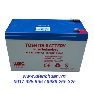 Ắc quy toshita 12v-7.5ah - siêu khuyến mại ắc quy khô 12v 7,5ah