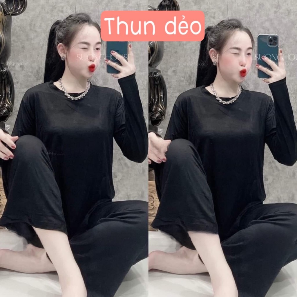 SÉT BỘ NỮ ,ĐỒ BỘ NỮ , BIGSIZE , SÉT BỘ Ủ KEM DẺO ỐNG XUÔNG 8 MÀU