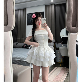 Chân váy đũi ren tầng * - KÈm ảnh chụp thật