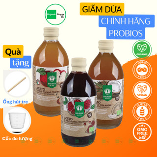 Giấm táo - lựu - dừa hữu cơ có giấm mẹ 500ml (ProBios - Beutelsbacher)