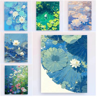 Tranh tô màu theo số họa tiết Hoa Sen bình yên size 30x40cm