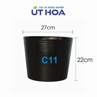 20 chậu nhựa đen c11 trồng cây kiểng, trồng hoa, trồng rau (dày)
