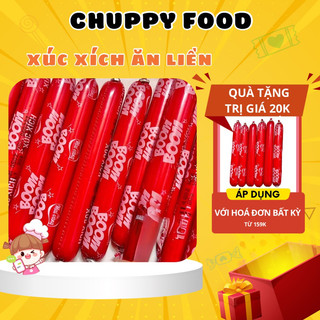 Combo 5 Cây Xúc Xích Ăn Liền Boom Boom 🎁 CHUPPY FOOD🎁  Xúc Xích Heo Tiệt Trùng, Xúc Xích Dinh Dưỡng Ăn Vặt (20g/cái)