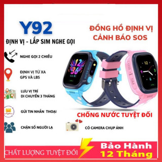 Đồng Hồ Thông Minh Trẻ Em Y92 Lắp Sim Định Vị Cảm Ứng Chống Nước Nghe Gọi 2 Chiều Có Tiếng Việt HKDOTI
