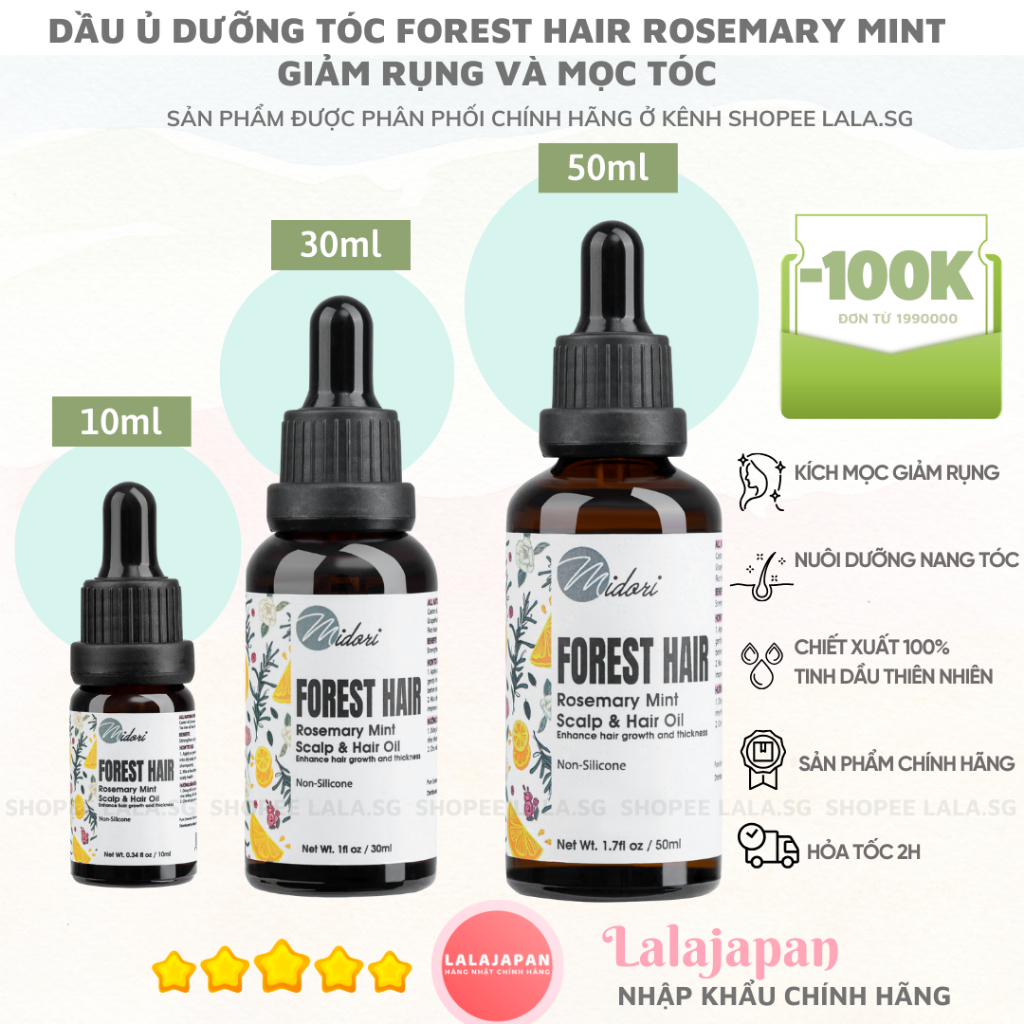 Dầu ủ dưỡng tóc FOREST HAIR Rosemary Mint Scalp and Hair Oil