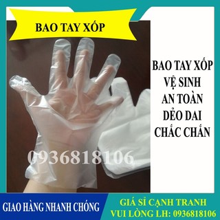 Bao tay nilon, bao tay xốp, bao tay dùng 1 lần, dai chắc chắn