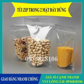 Túi zip đáy đứng 2 mặt trong, túi zip trong hàng đẹp.