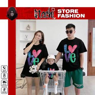 Áo thun đồng phục gia đình 3/4/5 người chữ Love chất cotton thấm hút mồ hôi cho gia đình |shopaoaaa
