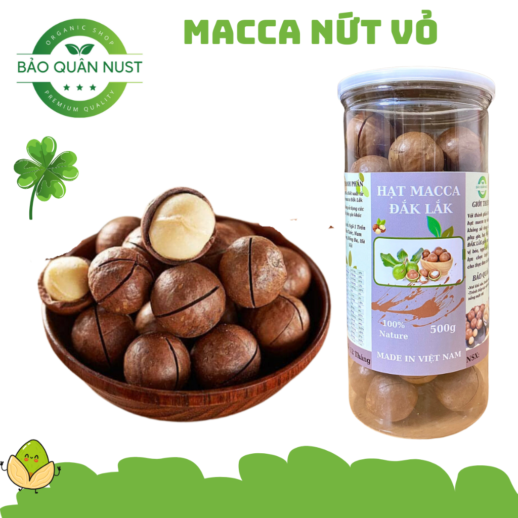 500gr Hạt macca mắc ca sấy nứt vỏ BẢO QUÂN