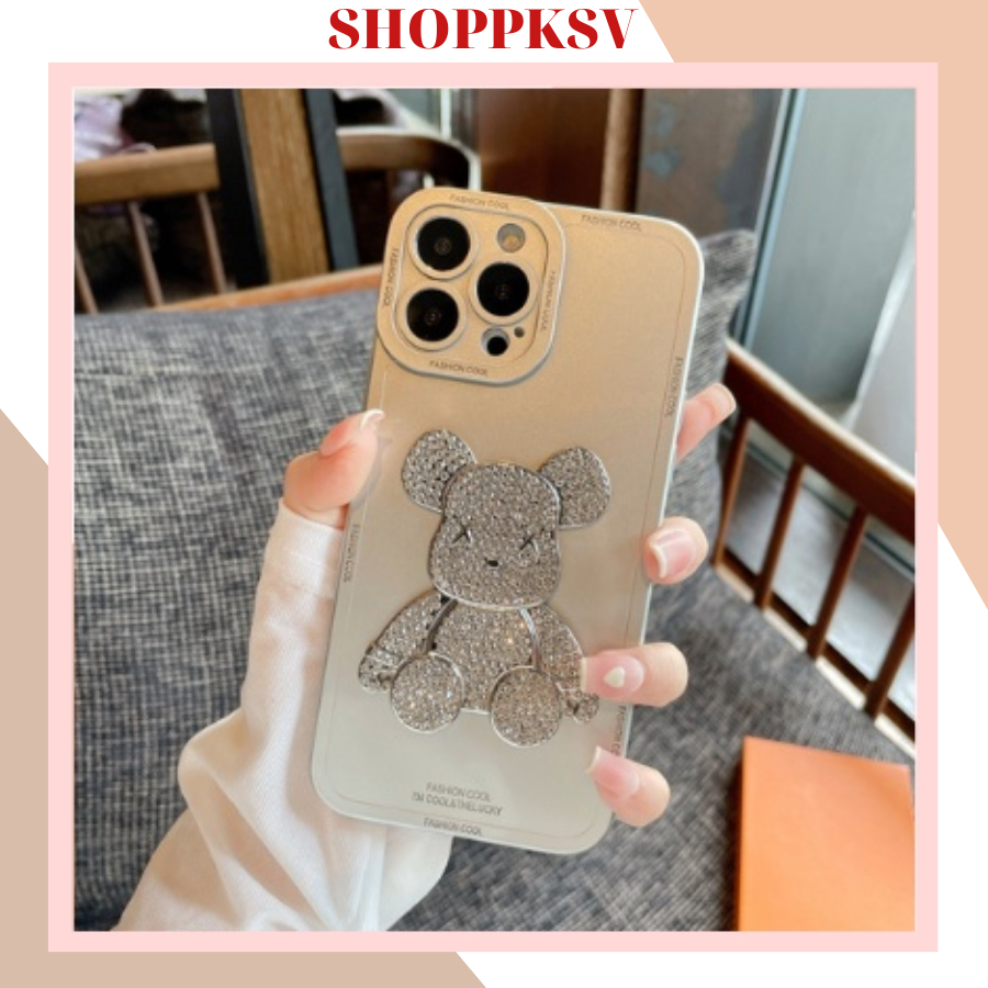 Ốp lưng điện thoại Bearick , Dogrick đính đá chống bẩn cho ip 7plus/8plus/Xsmax…13promax.