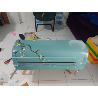 Dán máy lạnh, máy điều hoà ÁNH TRĂNG (xanh) - Decal dán trang trí - THUTHAODECOR