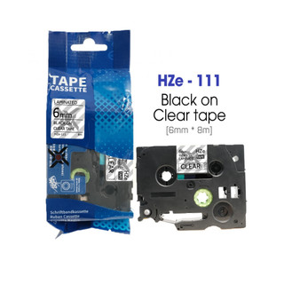 Tem Nhãn HZe 6mm*8M dùng cho máy in nhãn Brother, Aimo (PT-E110, PT-E300VP, E1000Pro...)