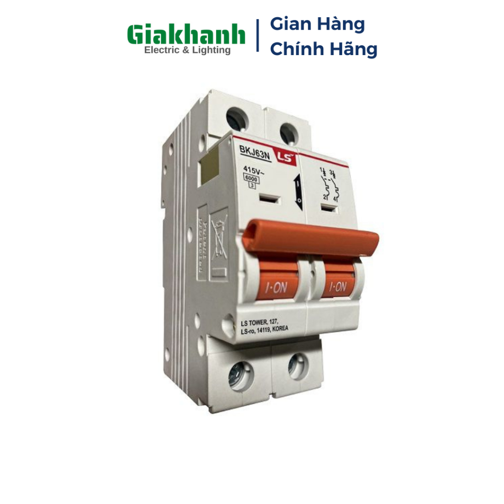 Aptomat CB Chống Quá Tải Và Ngắn Mạch MCB LS 2P BKJ63N 25A 6kA