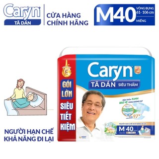 [Siêu Tiết Kiệm] Tả Bỉm Người Lớn - Tả Dán Caryn Siêu Thấm M40, M20, M10 Miếng- - (Hàng Chính Hãng)