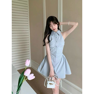 Váy cổ sơ mi khoét vai dáng xoè Yuna68 N007
