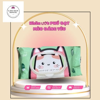 [MẪU CON MÈO]khăn giấy ướt 120 tờ không mùi an toàn cho bé phú đạt hình mèo