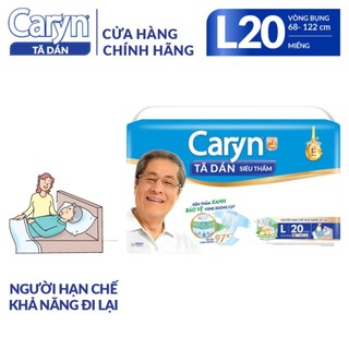 Tả bỉm dán caryn siêu thấm dành cho người lớn size l10 miếng + mevabeheocon123