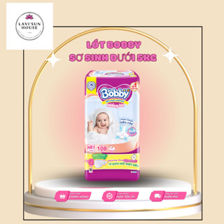 Miếng lót sơ sinh bobby newborn1 108 miếng tặng 6 MIẾNG TẢ QUẦN SƠ SINH MỞ MÔT BÊN HÔNG mẫu mới