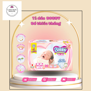 Bĩm/Tã dán Bobby cho trẻ thiếu tháng sinh non nhẹ cân dưới 3kg 30 miếng hàng chính hãng
