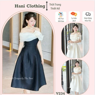 Váy maxi đen dáng dài trễ vai tiểu thư dự tiệc siêu xinh-Hàng cao cấp-đầm trắng lệch vai dự tiệc dáng xoè sang chảnh