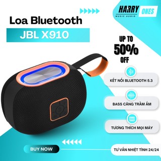 Loa Bluetooth Bombox 910 Đèn Led Cảm Biến Theo Nhạc, Nghe Cực Đã Âm Hay Bass Căng, Chống Nước IPX6