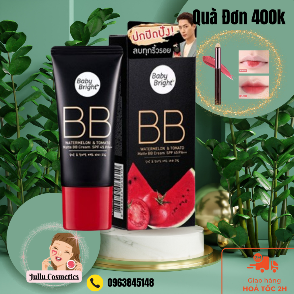 Kem nền dưỡng ẩm Baby Bright BB Cream Baby Bright Watermelon & Tomato Matte BB Cream SPF 45 PA++ 30 