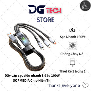 Cáp Sạc Nhanh 3 Trong 1 6A Đầy Đủ Cổng Tiện Ích 3 Cổng Bằng Silicone Và Hợp Kim Kẽm Cực Bền 2GOOD