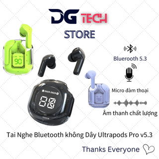 Tai Nghe Bluetooth Không Dây Ultrapods Pro,Max v5.3, Chạm Cảm Ứng Vỏ Trong Suốt Âm Thanh Hifi Có Mic Đàm Thoại 2Good