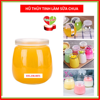[GIÁ HỦY DIỆT ] Combo 12 Hũ Thủy Tinh Làm Sữa Chua 200ml, 100ml CÓ NẮP LOẠI 1