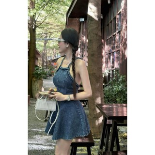 VÁY JEAN CỔ YẾM TẾT DÂY