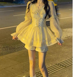 Set áo babydoll thắt đai eo kèm quần short