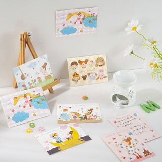 Thiệp chữ nhật dễ thương - Thiệp chúc mừng đơn giản - Thiệp cô gái dễ thương - Thiệp chúc mừng sinh nhật - Thiệp 1 mặt