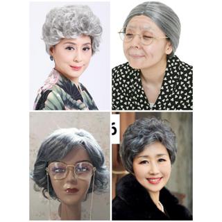   Hỏa Tốc  Tóc Giả Hóa Trang Người Già dành cho nữ  Tóc Giả Hóa Trang Bà Già bằng sợi nhân tạo cực kỳ sinh động 