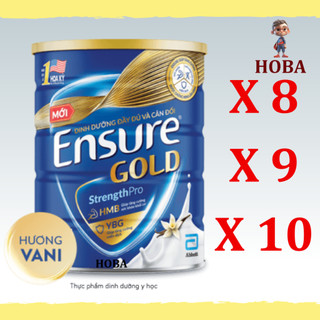 Combo 7,8,9,10 lon sữa bột ensure gold 800g hương vani - hàng chính hãng