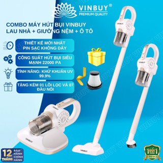 Máy hút bụi cầm tay VINBUY không dây giường nệm lau nhà 5 trong 1 đa năng công suất mạnh 22000PA