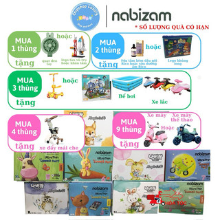 Combo 4 bịch tã dán bỉm quần nabizam Hàn Quốc siêu mỏng mềm mịn thấm hút tốt an toàn cho bé