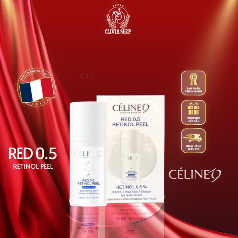 Serum Retinol peel 0.5% tái tạo trẻ hoá da,dưỡng trắng,giảm nám,tàn nhang Celine19 15ml | Cliviashop