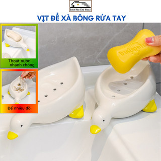 Vịt Để Xà Bông Tắm Bồn Rửa Mặt Khay Chú Vịt Để Trang Sức Xà Phòng Trong Nhà Tắm Thoát Nước Nhanh