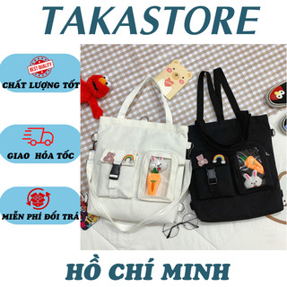 Túi vải đeo chéo nữ tote canvas trơn mềm đi học đẹp đựng đồ xách nữ cao cấp TV02