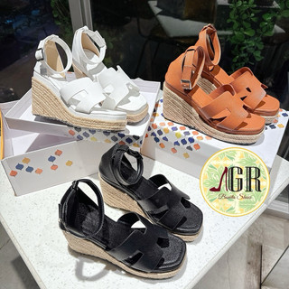 Sandal xuồng quai H da khóa gài cao 9 cm ( đặt hàng lên 1 size0