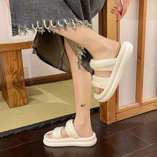 Dép sandal nữ, Dép quai hậu đế độn 3cm bản trơn đơn giản dễ phối đồ