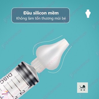 Đầu silicon rửa mũi lắp xilanh, dụng cụ rửa mũi an toàn cho bé , mềm mại dễ sử dụng