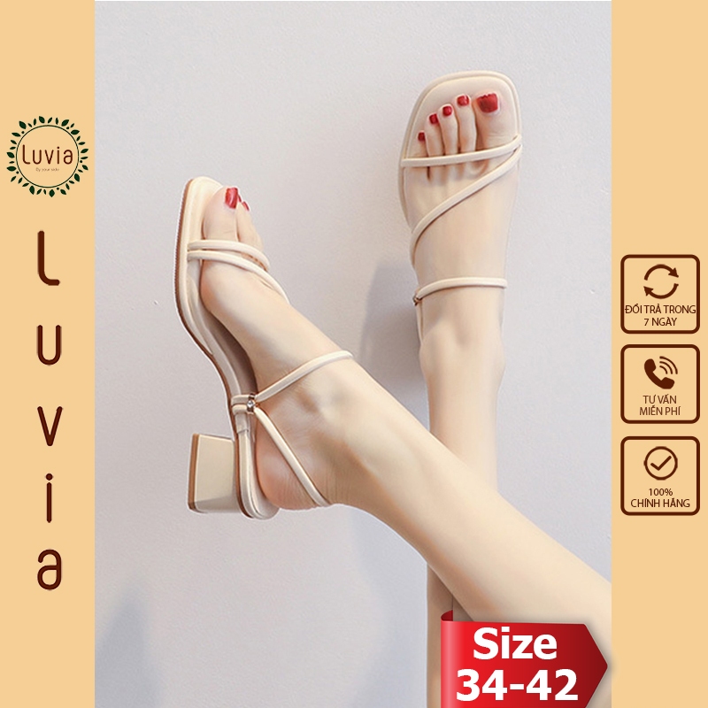 Giày cao gót 4 phân quai mảnh kiểu dáng thanh lịch trẻ trung Luvia 103CG (Giày form nhỏ, chân đầy tăng 1 size)