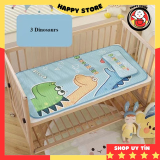 Chiếu điều hoà cho bé cao su non, Bộ gối chiếu điều hòa Size 60x120cm Happy store