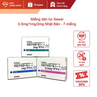 Miếng dán ho sawai 0.5mg/1mg/2mg nhật bản - 7 miếng.