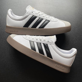 Giày adidas neo vl court 2.0 white black authentic. giày sneaker adidas neo đen trắng đế nâu nam nữ